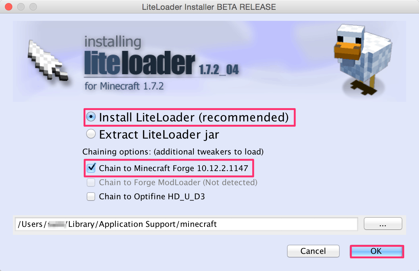 Liteloader 1 7 2をインストールする Minecraft Annihilation